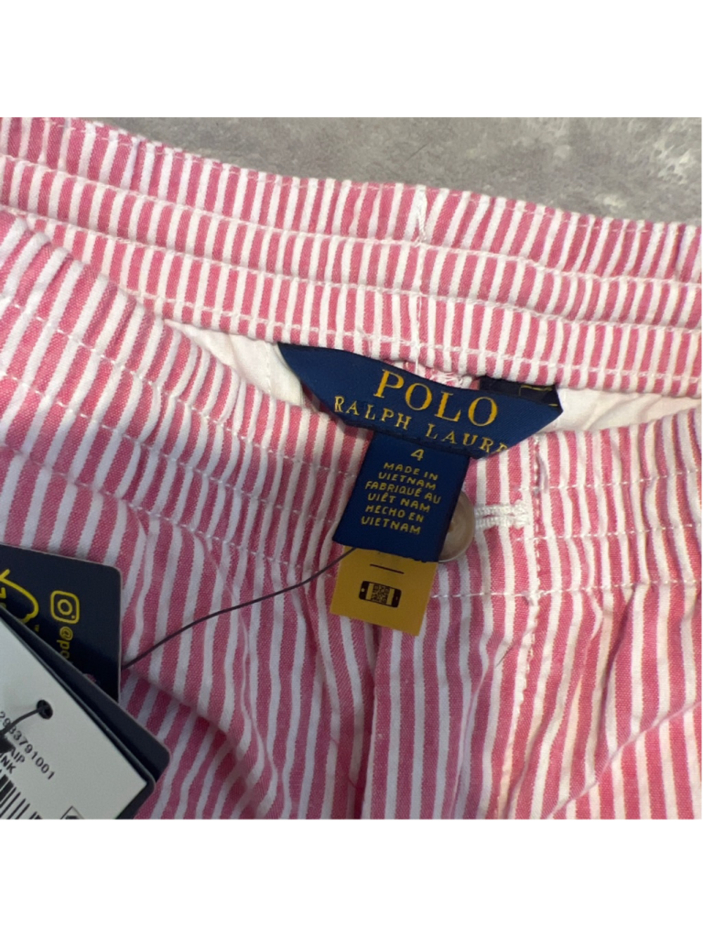 Boys Polo Ralph Lauren Striped Seersucker Shorts Size 4 Stretch Classic Pink - Picture 4 of 7
